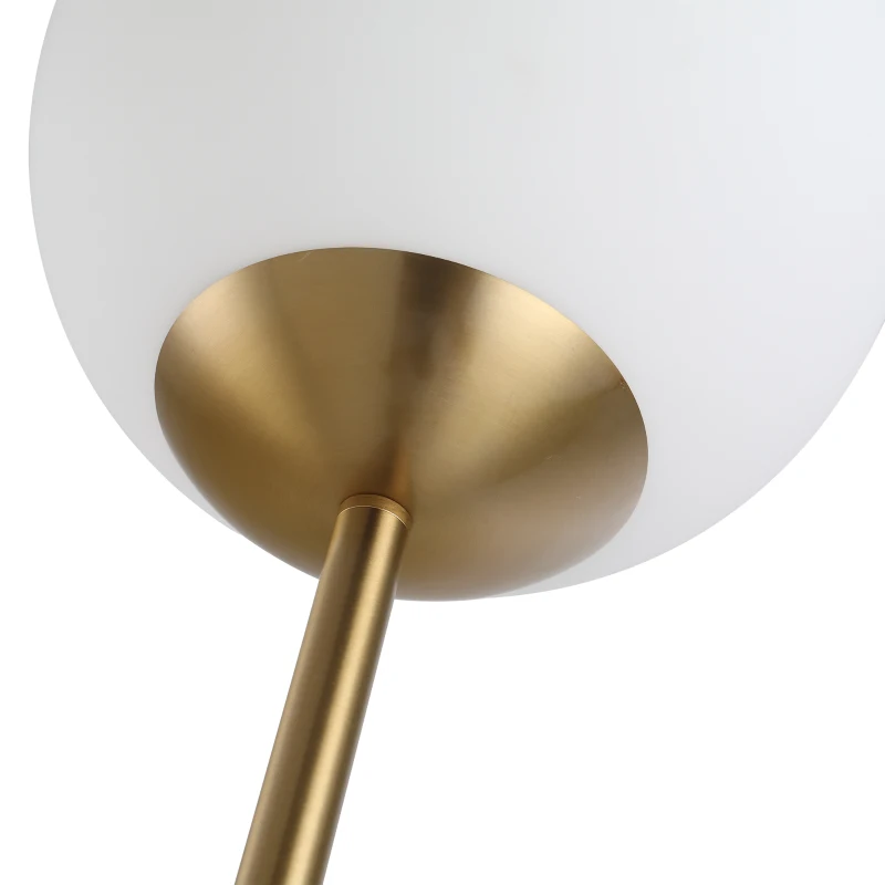HOMCOM Woonkamer vloerlamp staande lamp vloerlamp metaal met glas goud 25 x 25 x 171cm