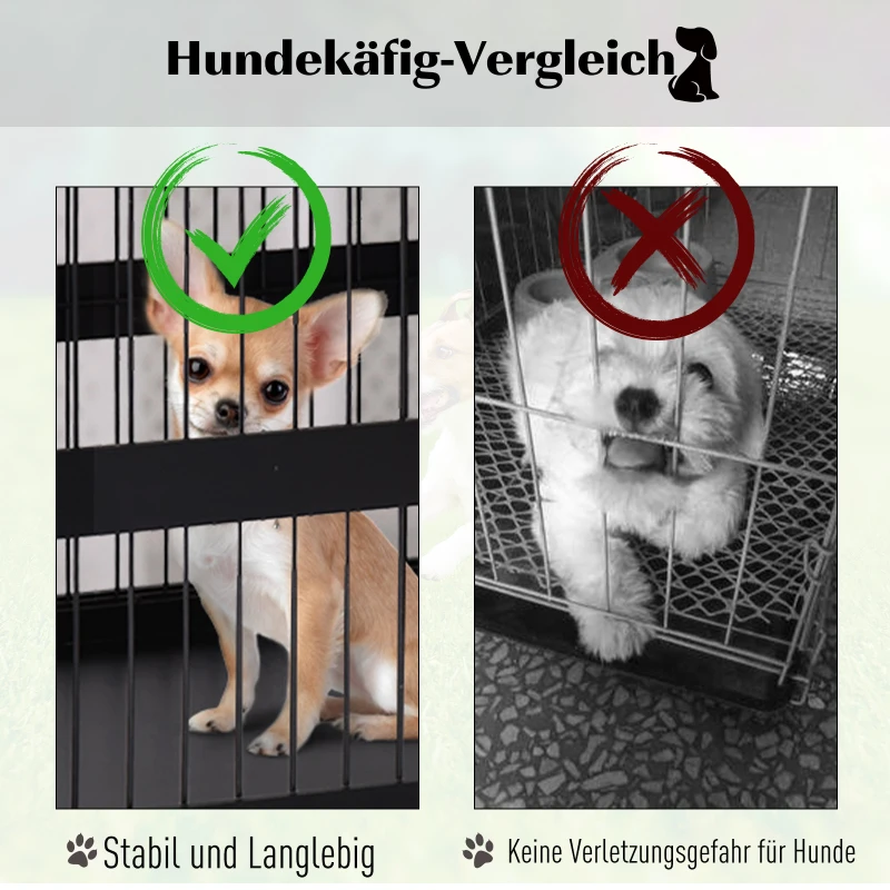 Hondenkooi dierenkooi gemaakt van MDF en metaal hondenbox moderne stijl zwart