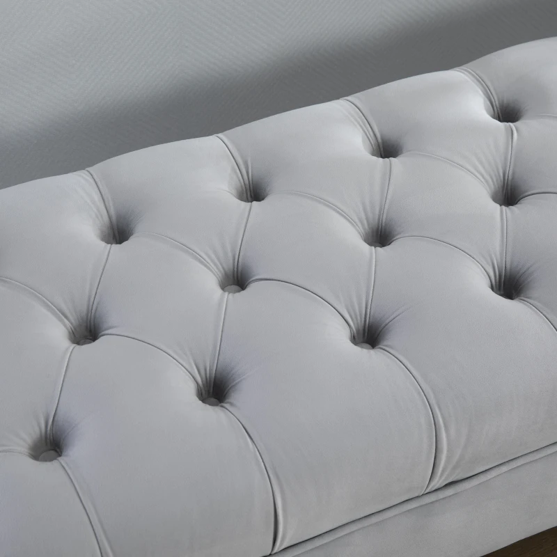 HOMCOM Zitbank, bedbank, schoenenbank met verhoogde poten, slaapkamer, fluweel blauw 118 x 45 x 42 cm