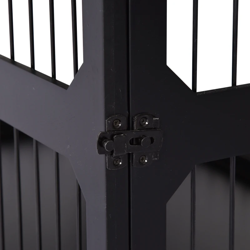 Hondenkooi dierenkooi gemaakt van MDF en metaal hondenbox moderne stijl zwart