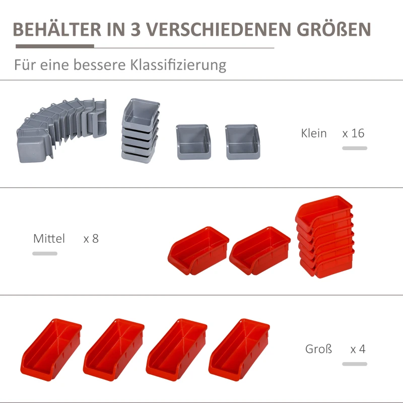 DURHAND wandrek gereedschapshouder rood grijs
