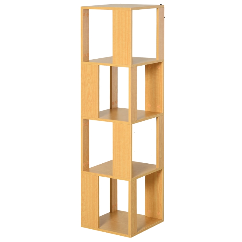 Boekenrek decoratieve plank met 4 niveaus vrijstaande stelling voor presentatie van natuurlijke spaanplaat