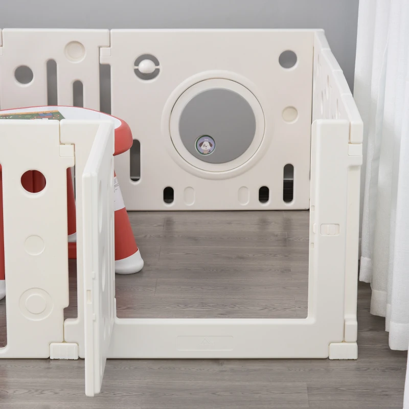 babybox 14 elementen beschermhek met deur en spel HDPE PP wit