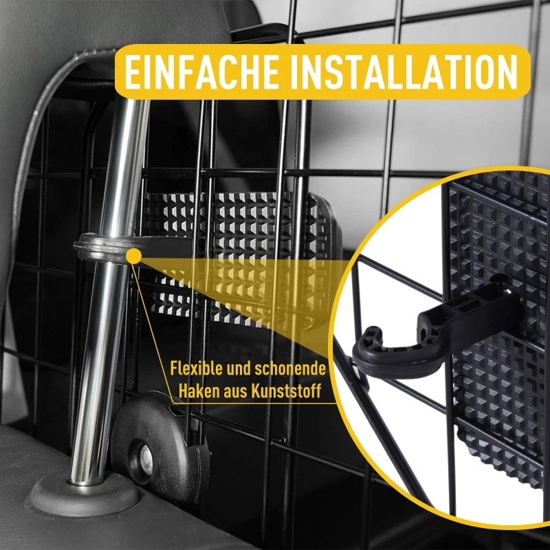 PawHut hondenrek auto universeel kofferrooster verstelbaar scheidingsrooster