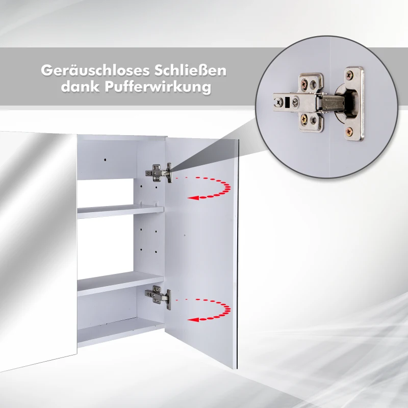 HOMCOM® spiegelkast badspiegel wandspiegel badkamerkast badkamerspiegel