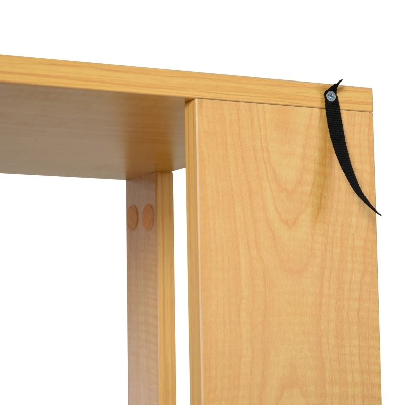 Boekenrek decoratieve plank met 4 niveaus vrijstaande stelling voor presentatie van natuurlijke spaanplaat