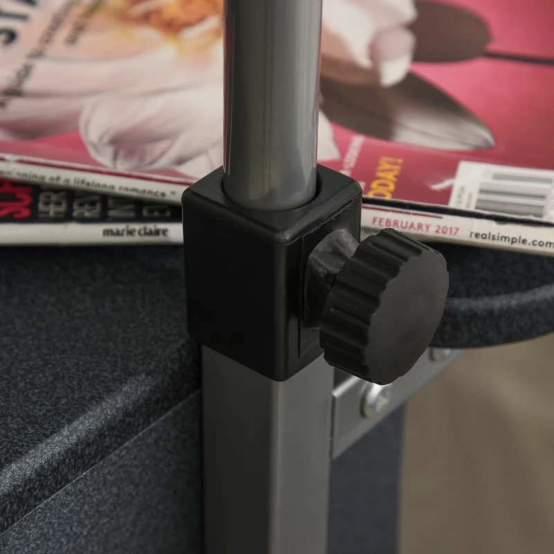 HOMCOM Laptoptafel laptopstandaard met wielen en aflegvlakken in hoogte verstelbaar staal