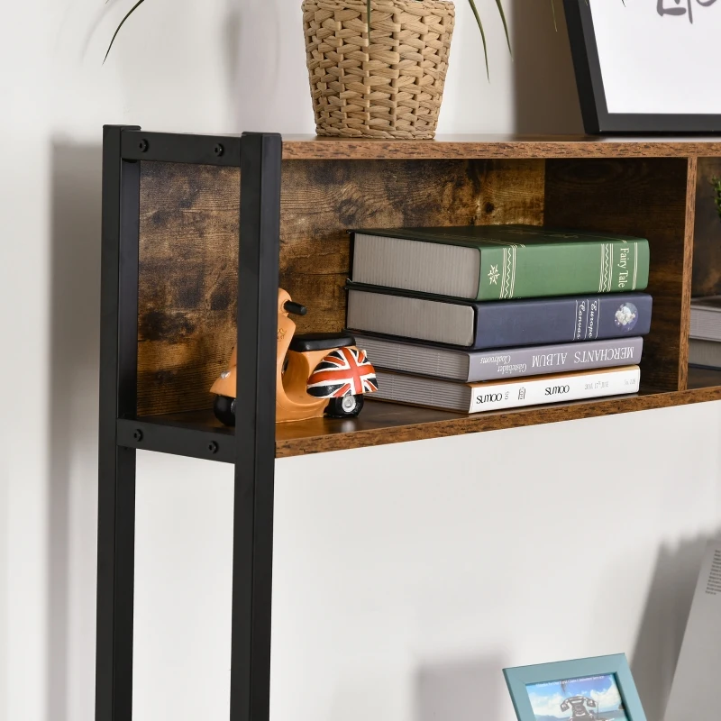 HOMCOM Computertafel L-vormig hoekbureau bureautafel bureau naturel + zwart