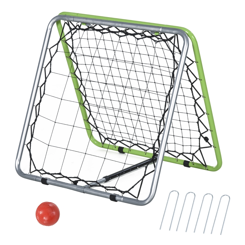 Baseball rebounder kickback goal terugveernet trainingsnet opvouwbaar metaal groen