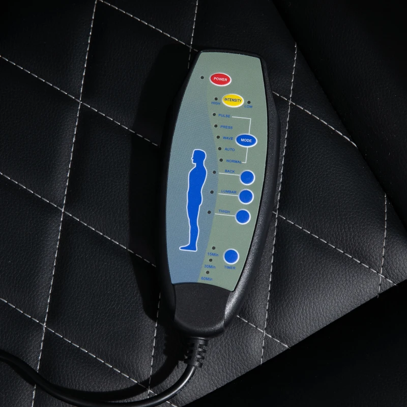 Vinsetto Ergonomische Massage-Bureaustoel in Vintage Stijl met 6 Vibratiepunten en Hoog Draagvermogen, Zwart