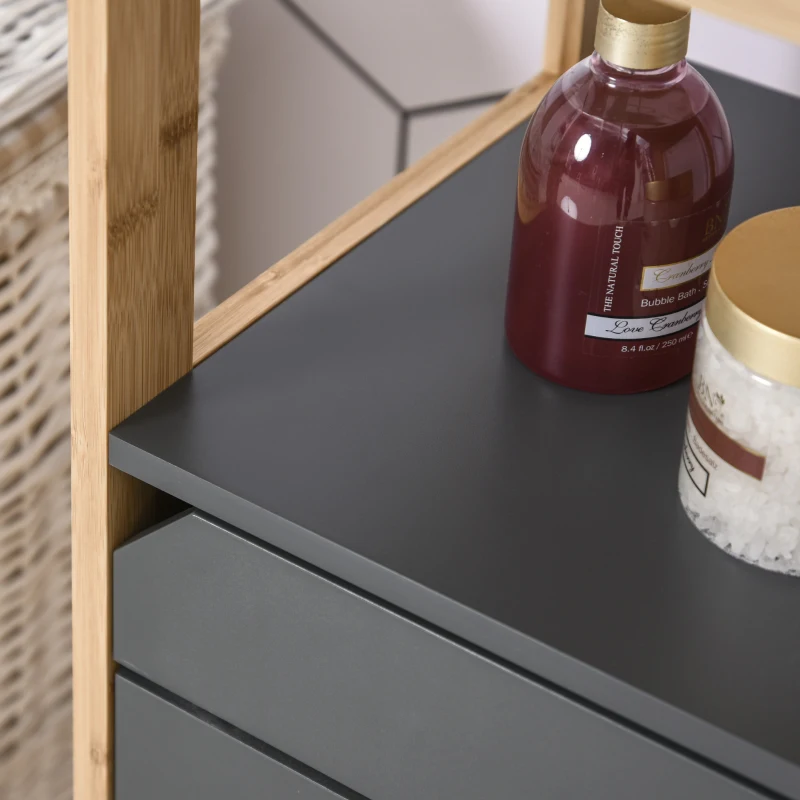 HOMCOM badkamerkast multifunctionele kast grijs