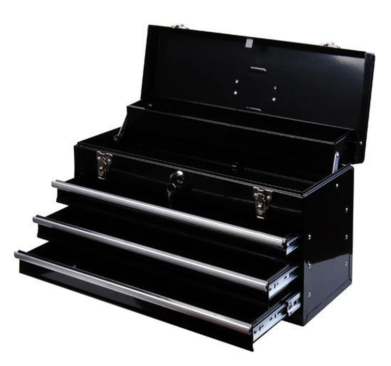 Gereedschapskist gereedschapskoffer gereedschapskist metaal 540 x 290 x 220 mm zwart