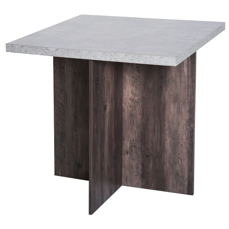 HOMCOM 5-delige eetset eettafel set met 4 krukken zitgroep eetkamer 80x80cm grijs