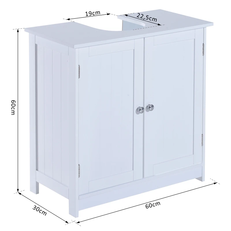 HOMCOM Wastafelonderkast badkamerkast badkamermeubel wastafel onderkast wit