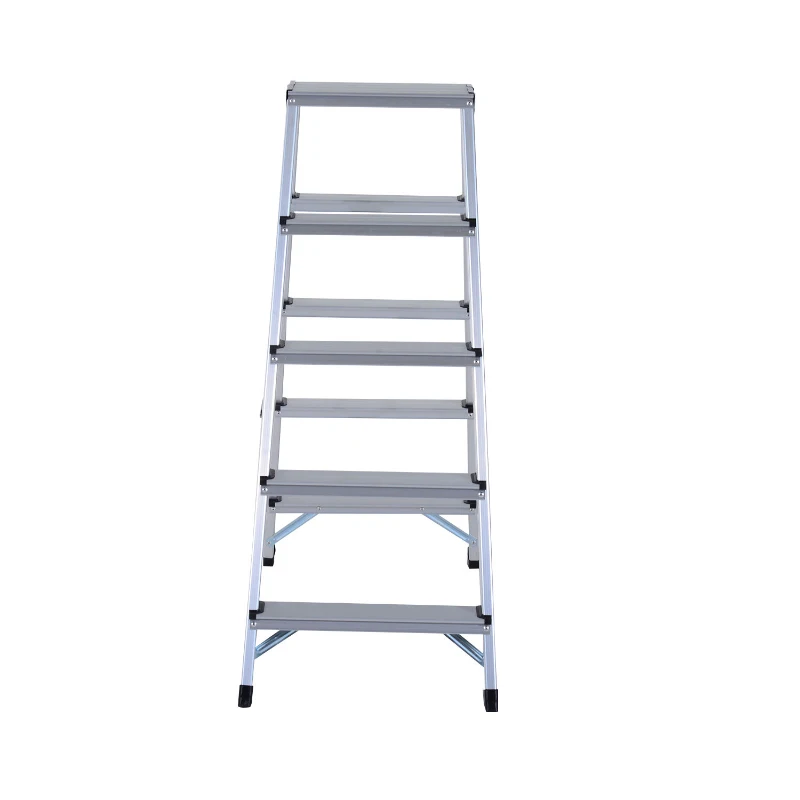 HOMCOM® trapladder aluminium ladder vouwtrede 5 treden trapladder dubbele ladder huishoudladder ladder trapladder