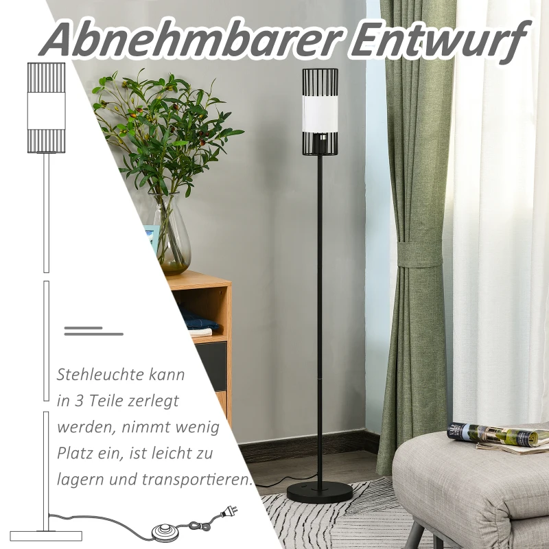 Staande lamp voor woonkamer vloerlamp stalamp metaal zwart 23 x 23 x 147,5 cm