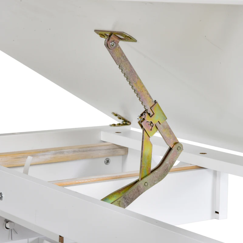 HOMCOM Studeertafel bureau laptoptafel in hoogte verstelbaar met lade MDF wit