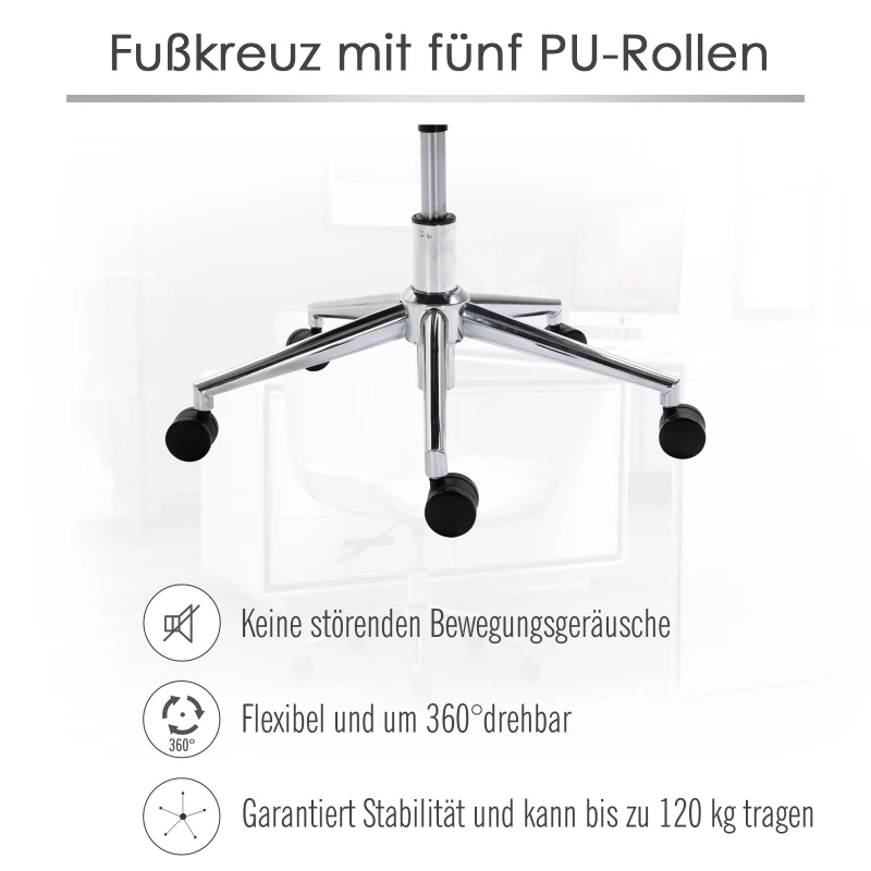 HOMCOM bureaustoel draaistoel bureaustoel in hoogte verstelbaar 360 ° draaibaar fluweel 52,5 x 60 x 82-91 cm, Grijs