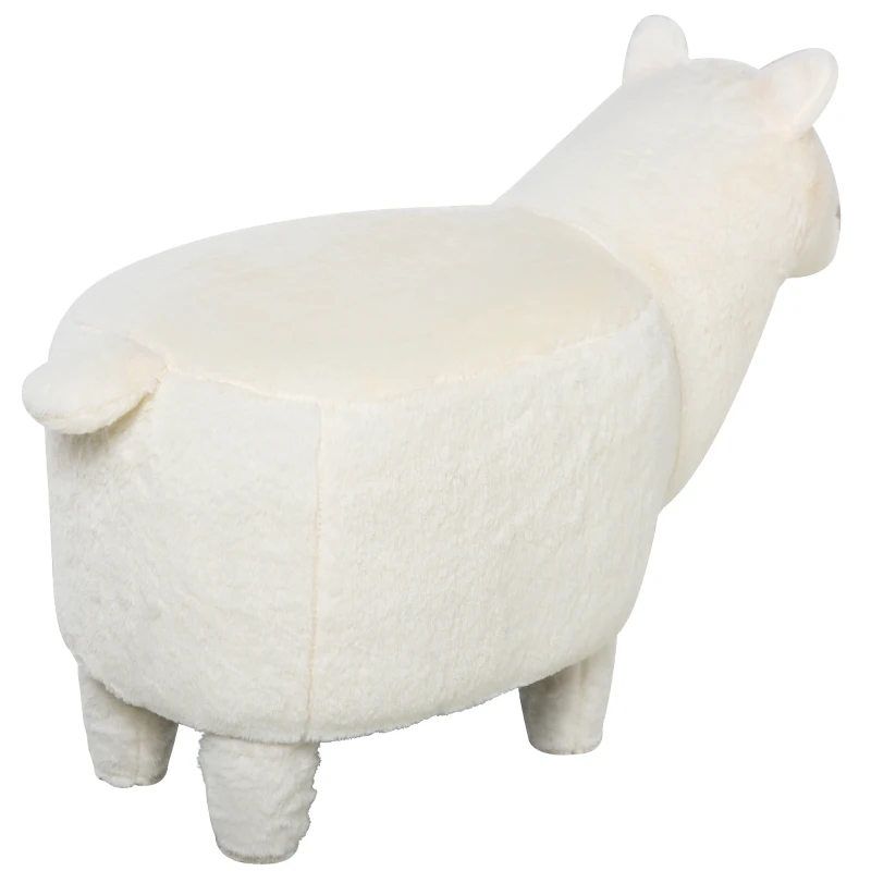 Dierenkruk decoratieve kruk poef met dierenmotief alpaca poef wit