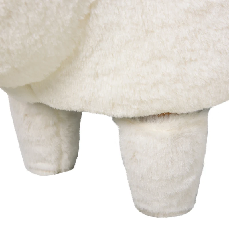 Dierenkruk decoratieve kruk poef met dierenmotief alpaca poef wit