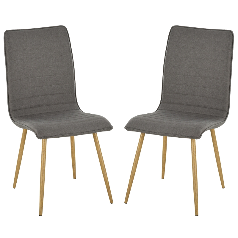 Eetkamerstoelen set van 2 keukenstoelen woonkamerstoelen linnen grijs