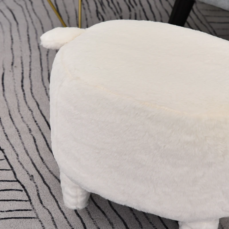 Dierenkruk decoratieve kruk poef met dierenmotief alpaca poef wit