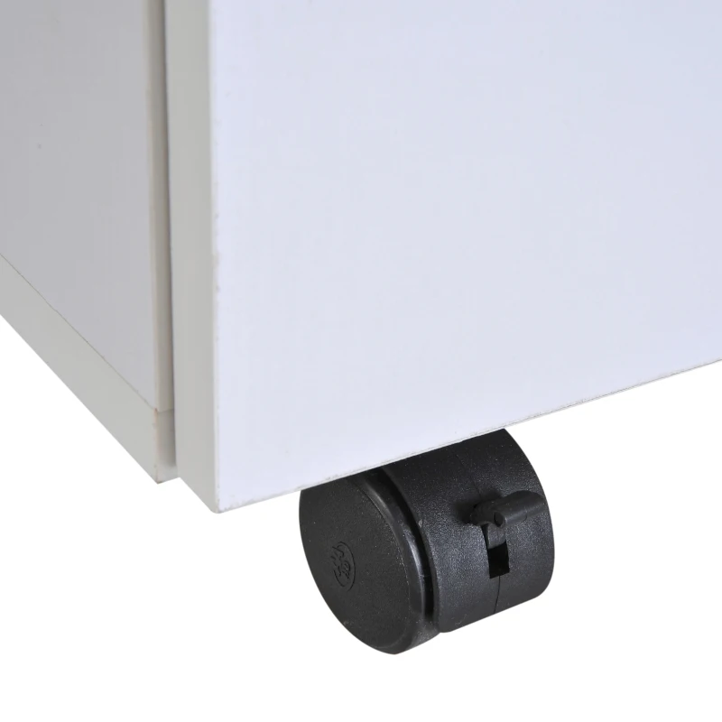 HOMCOM kast ladekast met wielen multifunctionele trolley wit