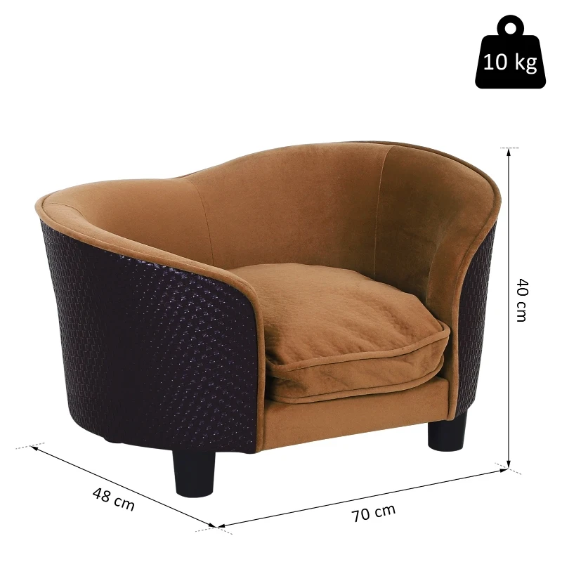 PawHut Hondenbank hondensofa hondenmand hondenmat hondenbed suède bruin