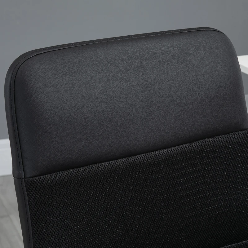 Vinsetto Kantoorstoel in hoogte verstelbare schrijftafelstoel draaistoel PVC + zwarte netbekleding