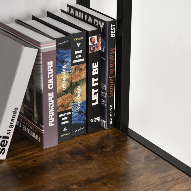 HOMCOM Computertafel L-vormig hoekbureau bureautafel bureau naturel + zwart