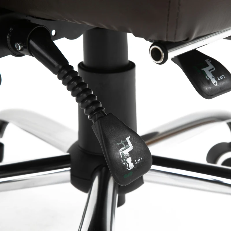 HOMCOM Ergonomische bureaustoel gamestoel verstelbare armleuning schuimstof PU bruin