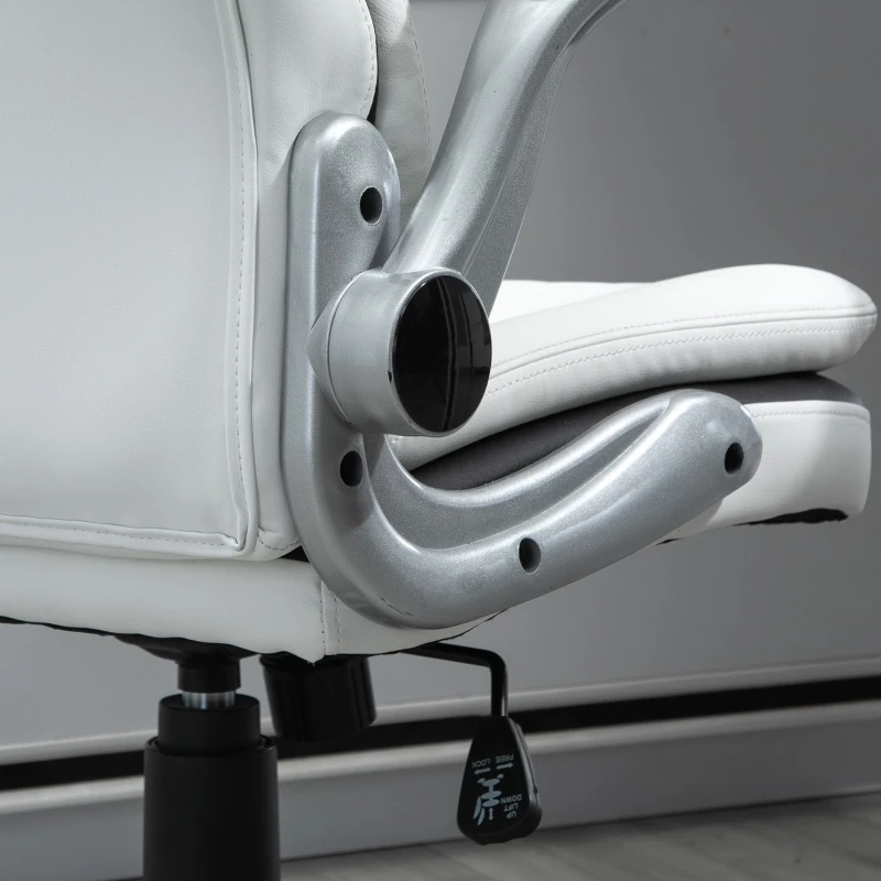 Vinsetto Bureaustoel kantoorstoel inklapbare armsteunen In hoogte verstelbaar kantelfunctie PU