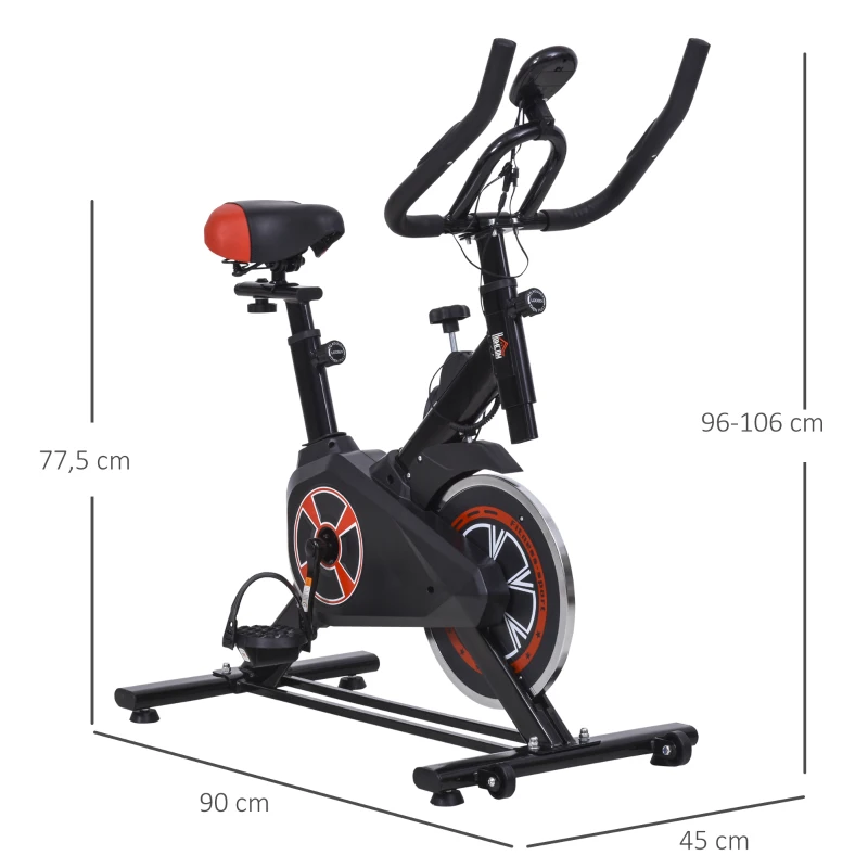 HOMCOM Indoor fietstrainer fitness fiets traploze weerstand homegym staal