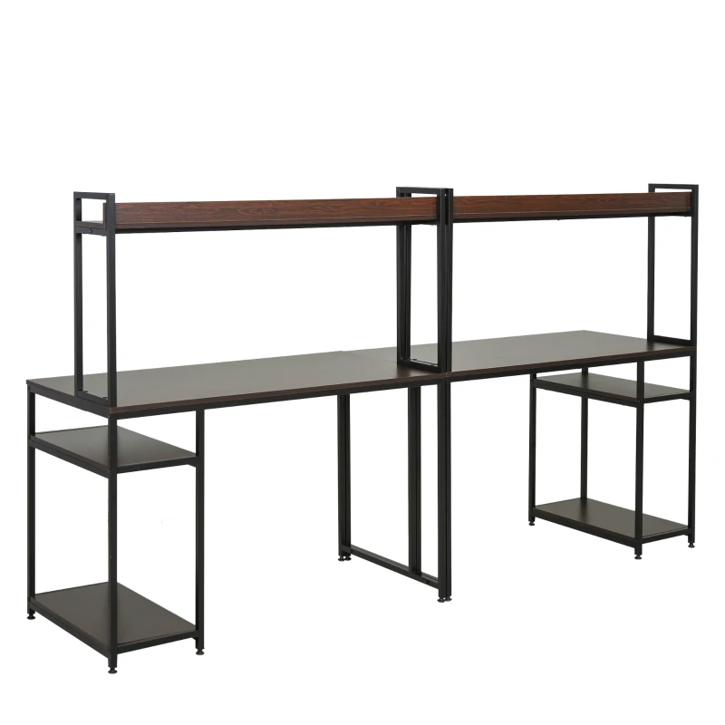 Computertafels met stelling set van 2 bureaus werktafels laptoptafels zwart