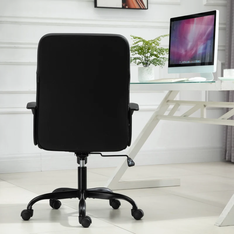 Vinsetto Kantoorstoel in hoogte verstelbare schrijftafelstoel draaistoel PVC + zwarte netbekleding