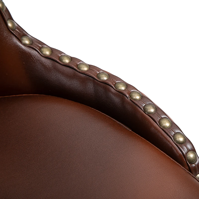 HOMCOM Barstoel bistrokruk eetkamerstoel met voetensteun hoge rugleuning PU bruin