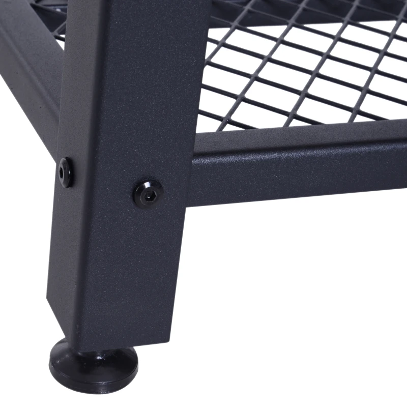 HOMCOM salontafel salontafel met opbergruimte bijzettafel voor woonkamer metalen frame retro