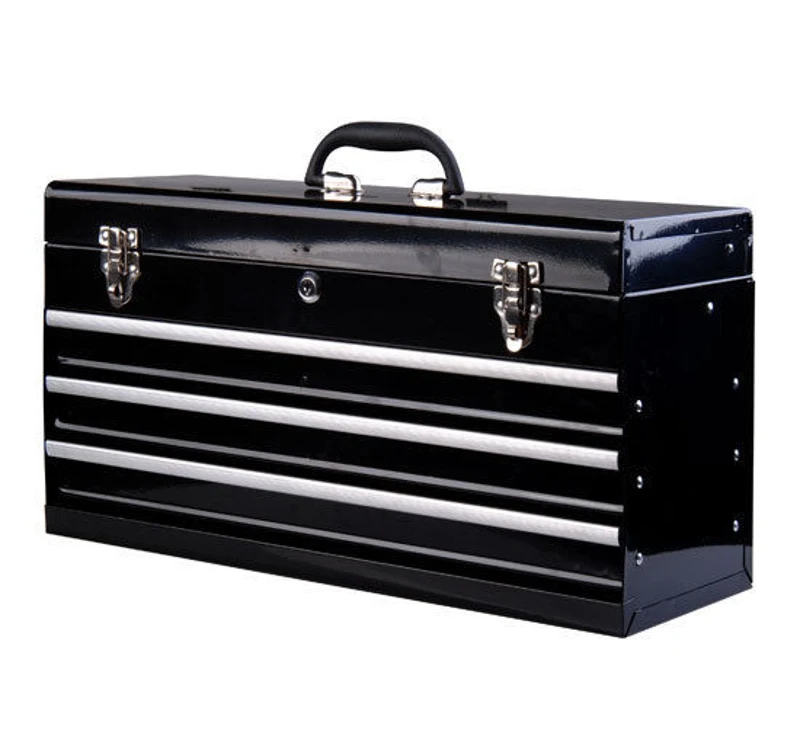 Gereedschapskist gereedschapskoffer gereedschapskist metaal 540 x 290 x 220 mm zwart