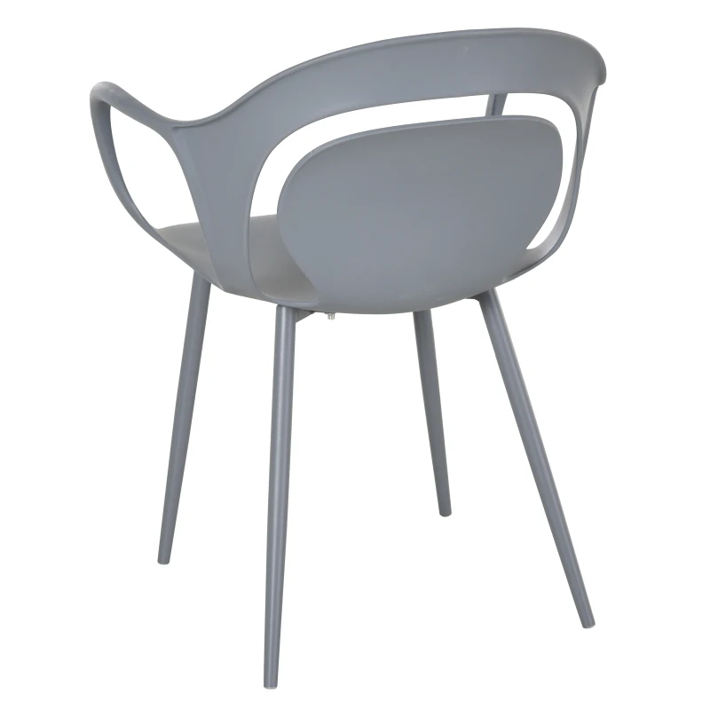 Eetkamerstoelen set van 2 keukenstoel woonkamerstoel met rugleuning PP grijs