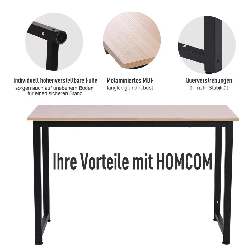 HOMCOM Bureau computertafel bureau zwart/wit