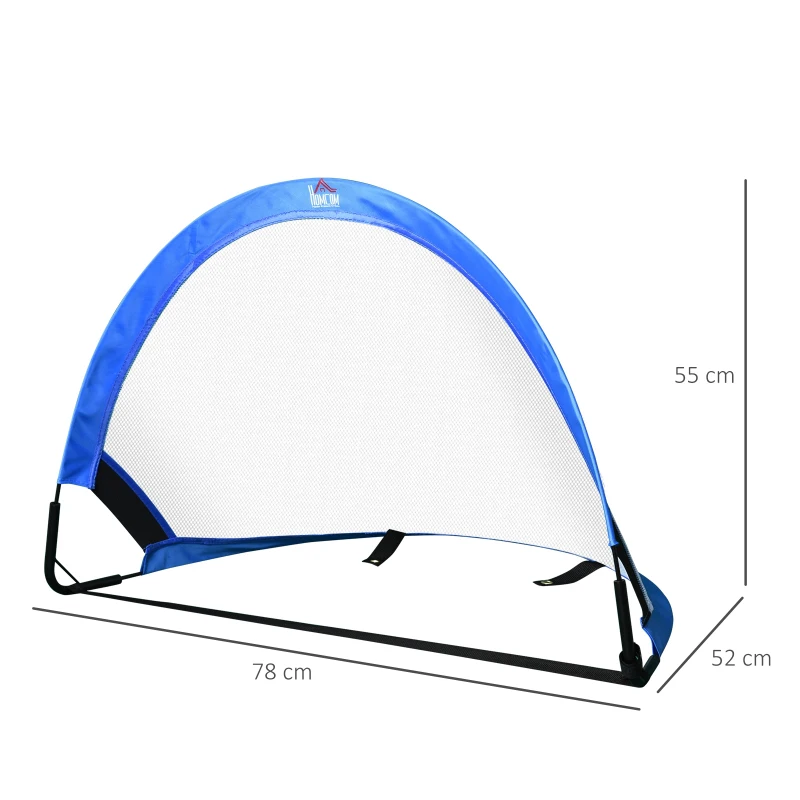 Pop-up doelen voetbaldoelen draagbare voetbaldoelen set van 2 minidoelen opvouwbaar blauw