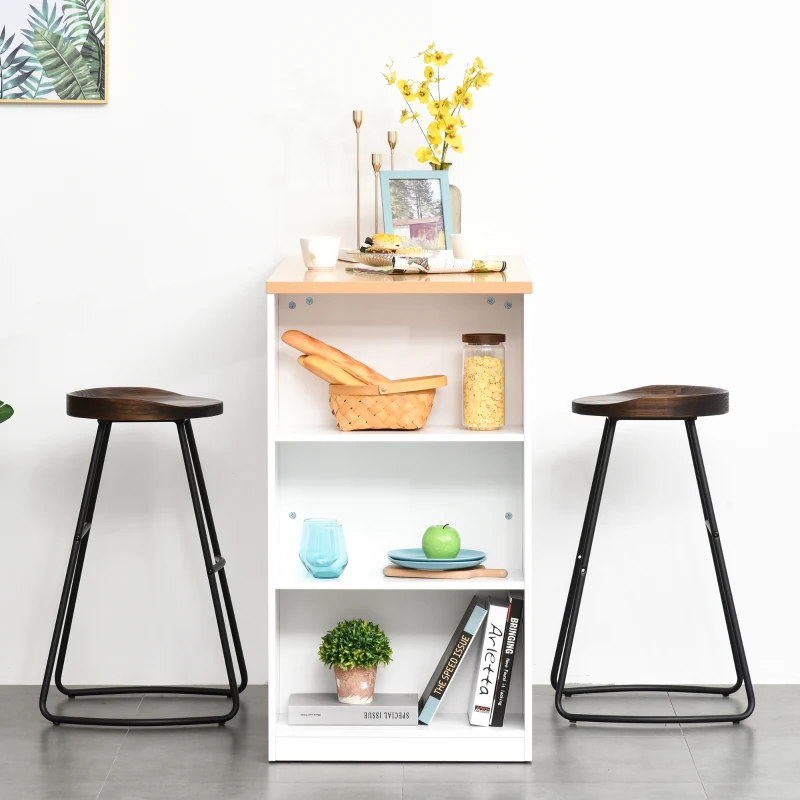 HOMCOM klapbureau met 6 vakken boekenkast met 3 planken computertafel kantoortafel E1 spaanplaat metalen frame donkergrijs 98 x 51 x 153 cm