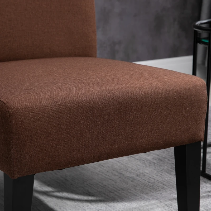 Eetkamerstoel keukenstoel met hoge rugleuning polyester bruin