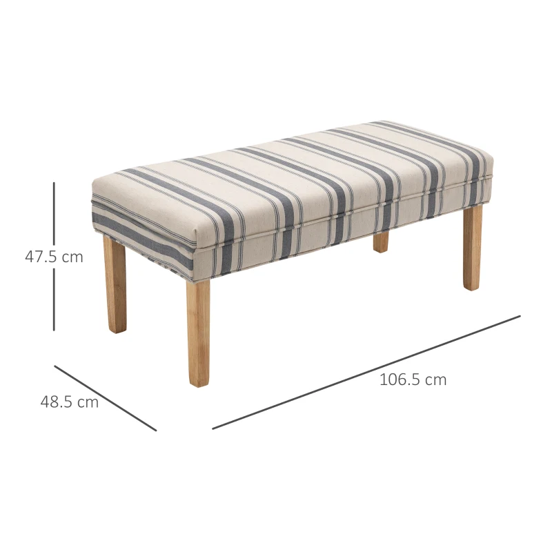 HOMCOM® Schuhbank Polsterbank Sitzbank Fußschemel Gepolstert Schaumstoff Gummiholz