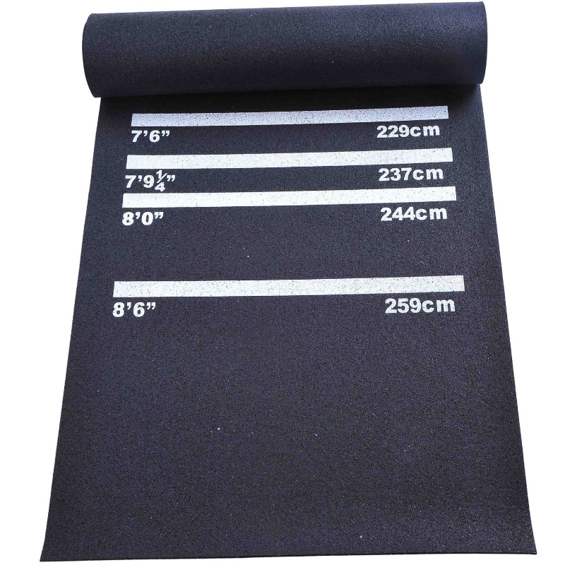 HOMCOM dartmat rubberen mat toernooi dartstapijt slipvast rubber zwart 300x61x0,3 cm