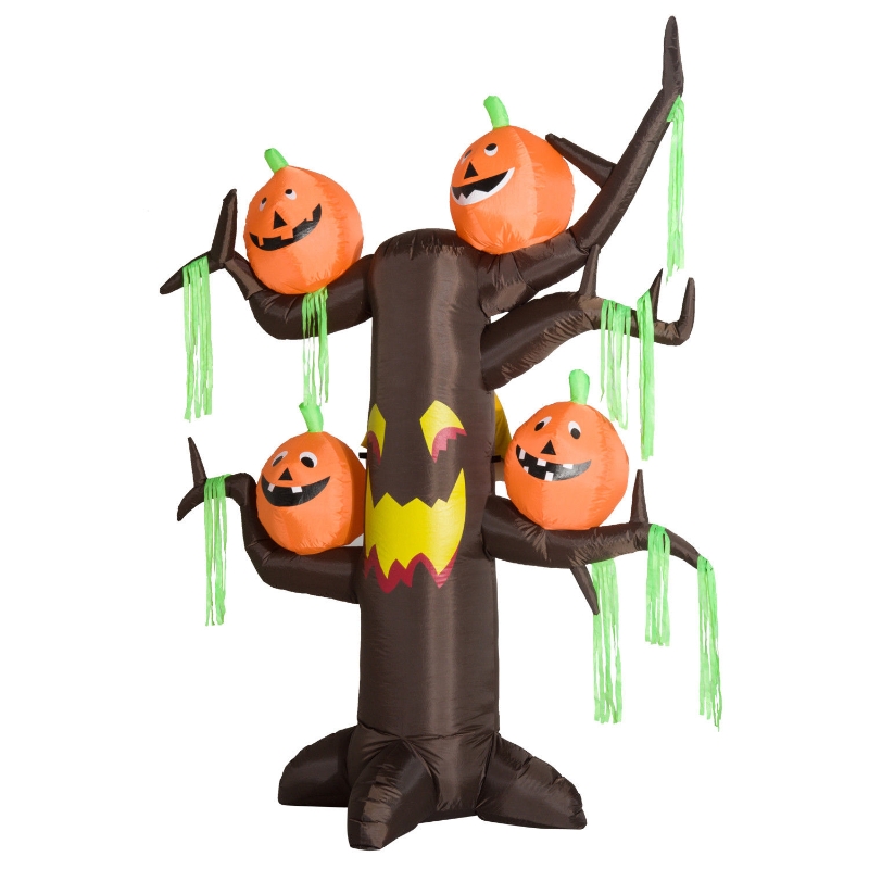 opblaasbare halloween decoratie opblaasfiguur LED-verlichting boom heksen kat pompoen