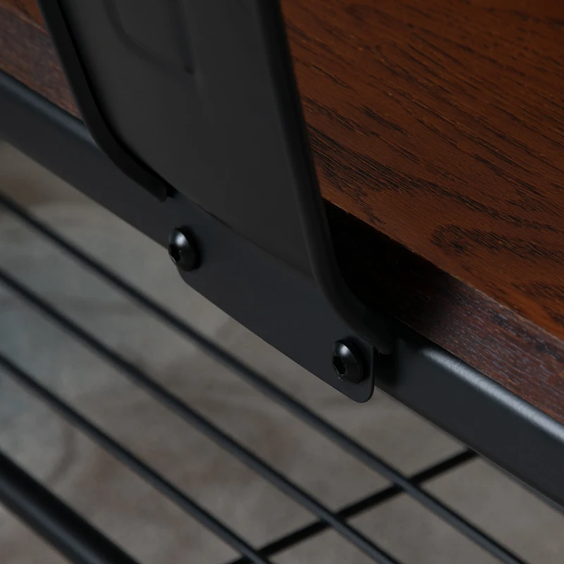 2-zit zitbank tuinbank houten bank bank industriële stijl metaal naturel + zwart