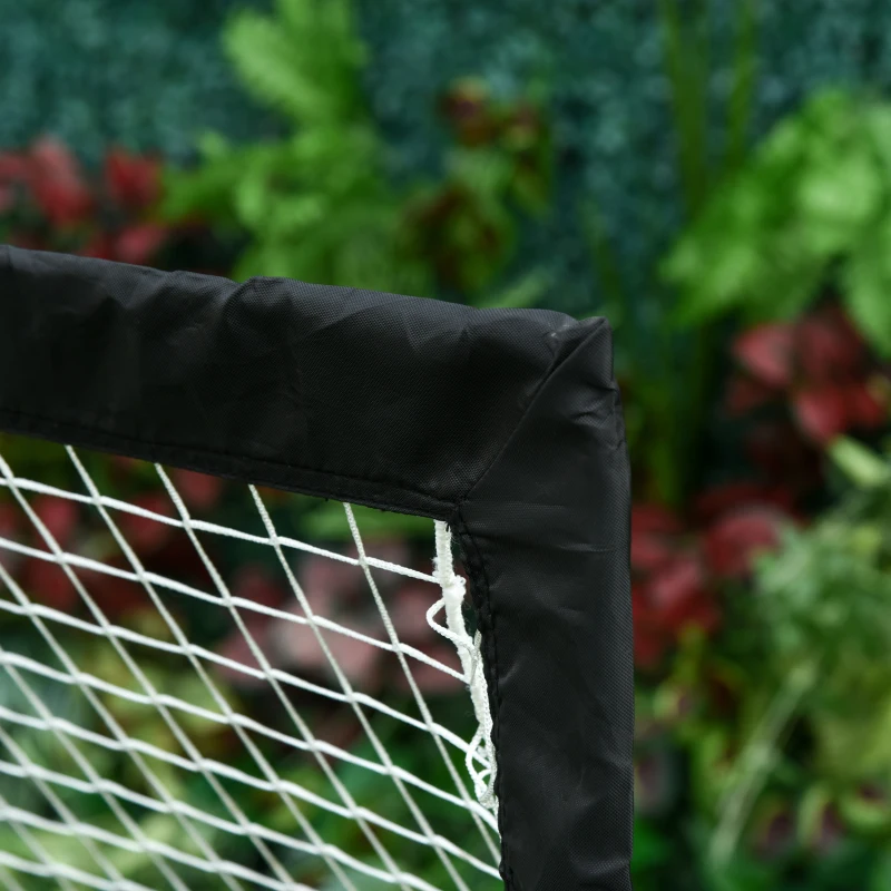 HOMCOM Voetbaldoelen Voetbalnet set van 2 minidoelen opvouwbaar staal zwart 186 x 90 x 89 cm