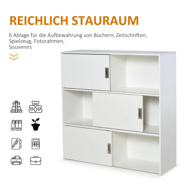 HOMCOM Boekenrek staande kast archiefkast multifunctionele kast wit 120 x 40 x 120 cm
