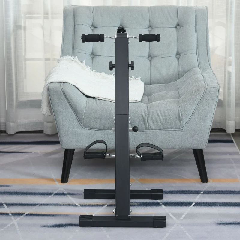 HOMCOM Hometrainer voor senioren bewegingstrainer pedaaltrainer armen en benen staal wit